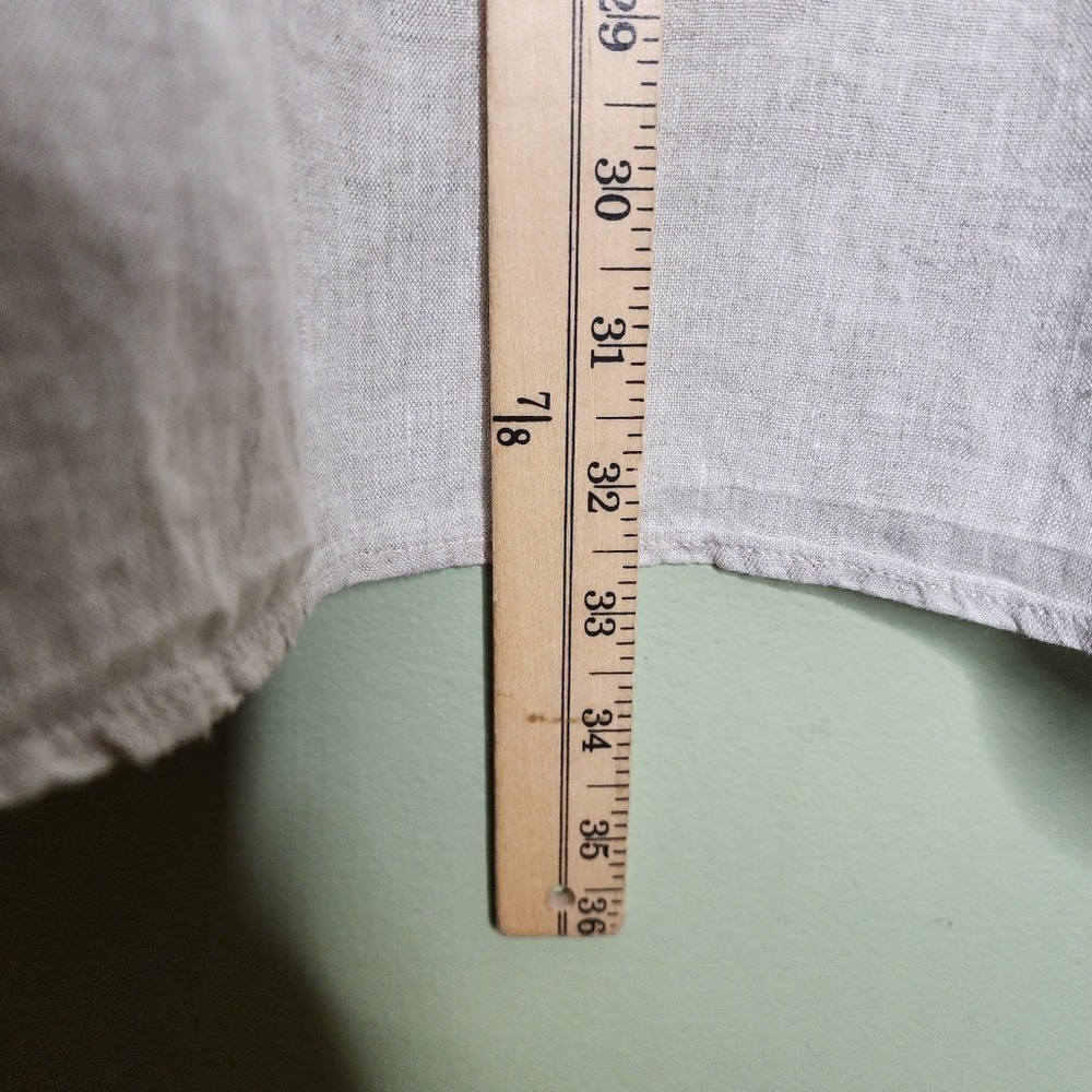 Talbots Plus Size Linen Shirt Coastal Beach Beige Popover Shirt V Neck 2X - Picture 9 of 9